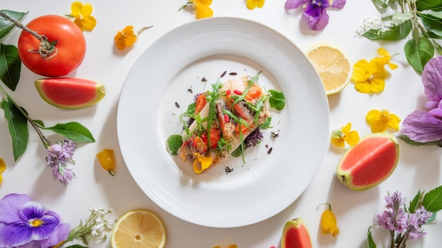 Talier z kolorowym daniem